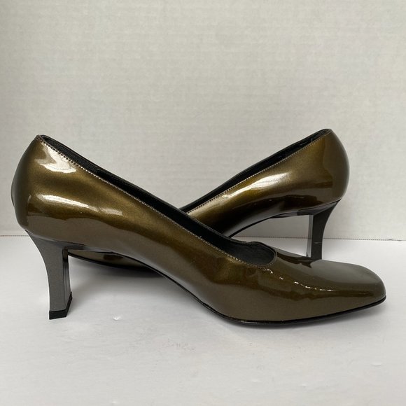 PREVATA METALLIC GREEN WOMENS HEELS IN SIZE 8B - Picture 1 of 10